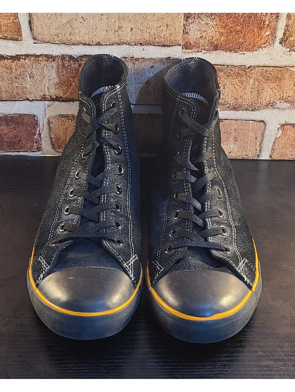 2014 Harley Davidson Nathan Suede High Top Shoes Mens Sz 11 Black Flat Sneakers